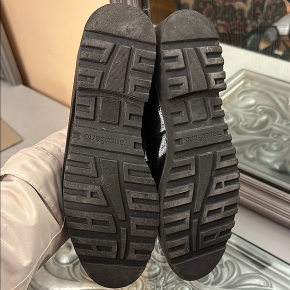 Franco Sarto Cason Womens 9.5 M Black Patent Loafers Sleek Slip-On Work Shoes - Picture 5 of 10